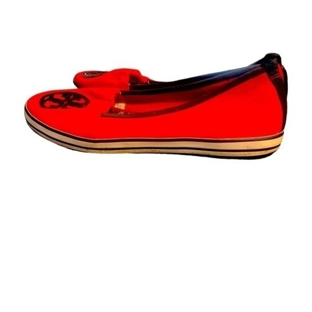 Tory Burch Red Canvas With Navy Logo Slides! Exce… - image 5